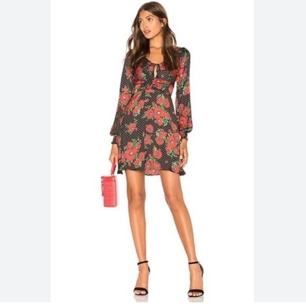 FREE PEOPLE MORNING LIGHT DRESS BLACK COMBO SIZE 8